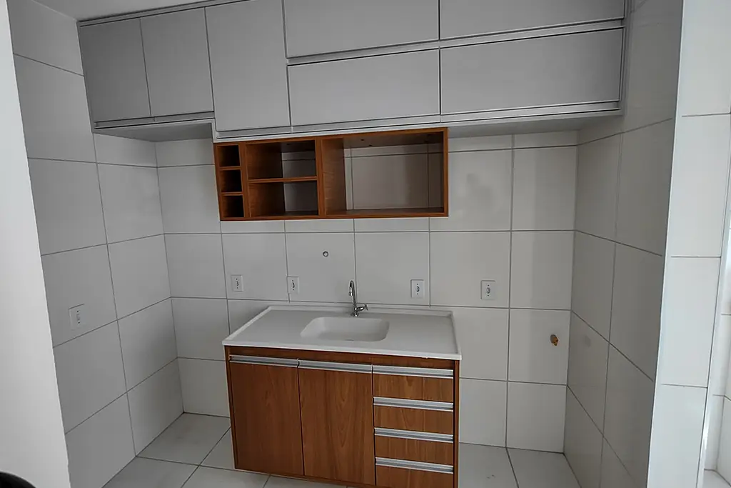 Cozinha para Apartamento Pequeno. Gabinete de cozinha.